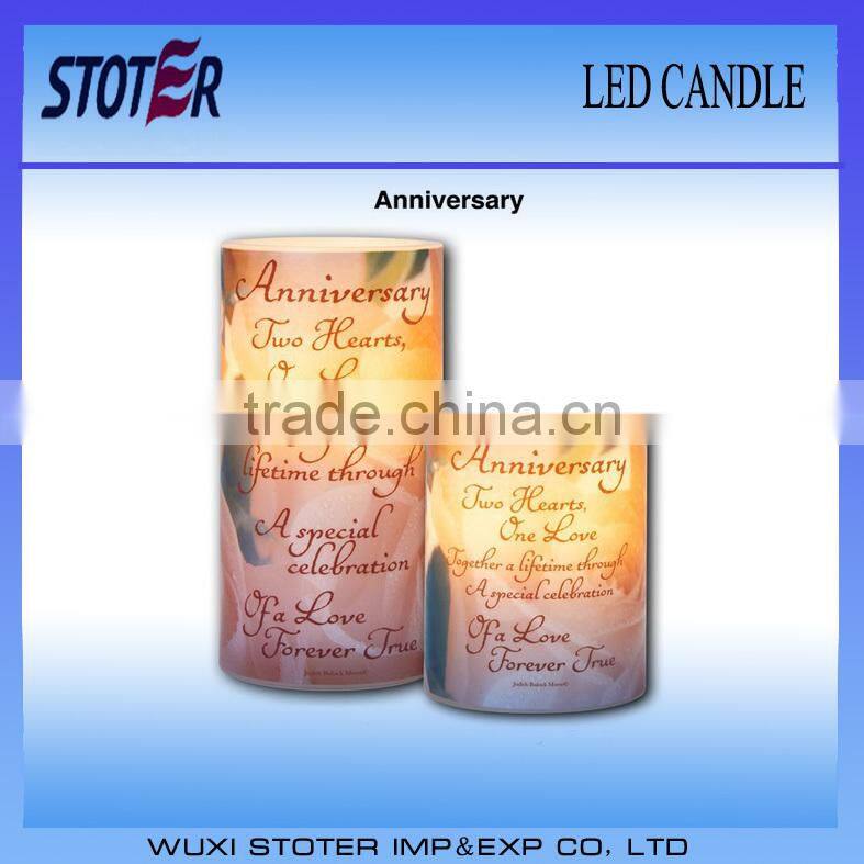 cheap led candle with I love you design printed/customized design