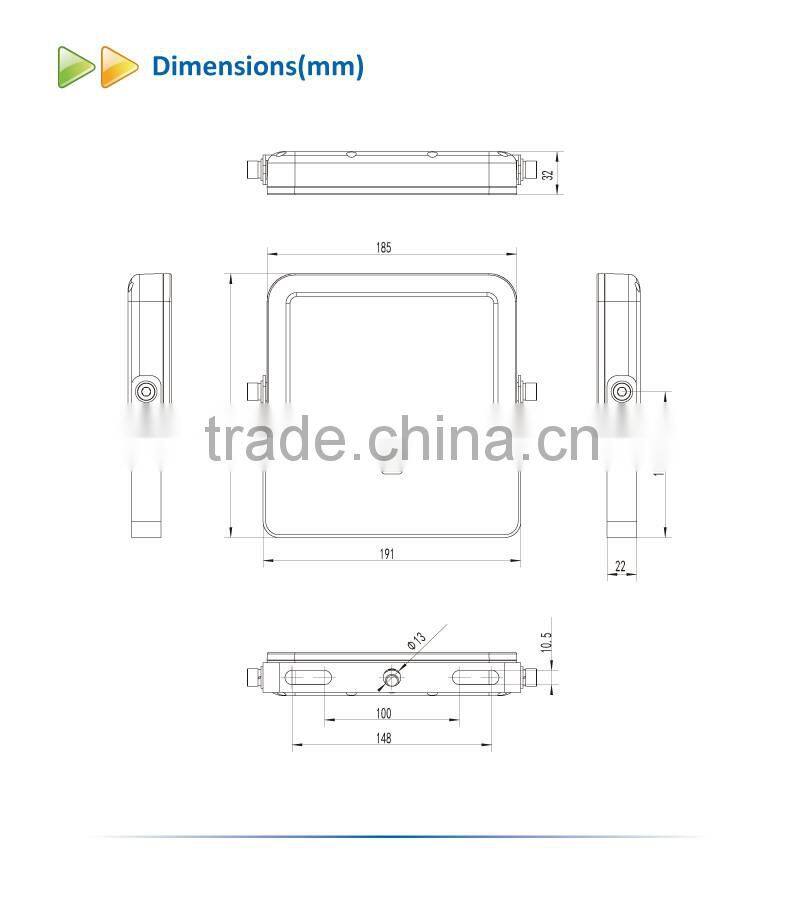 Outdoor IPAD 20W LED Flood Light with Tempered Glass