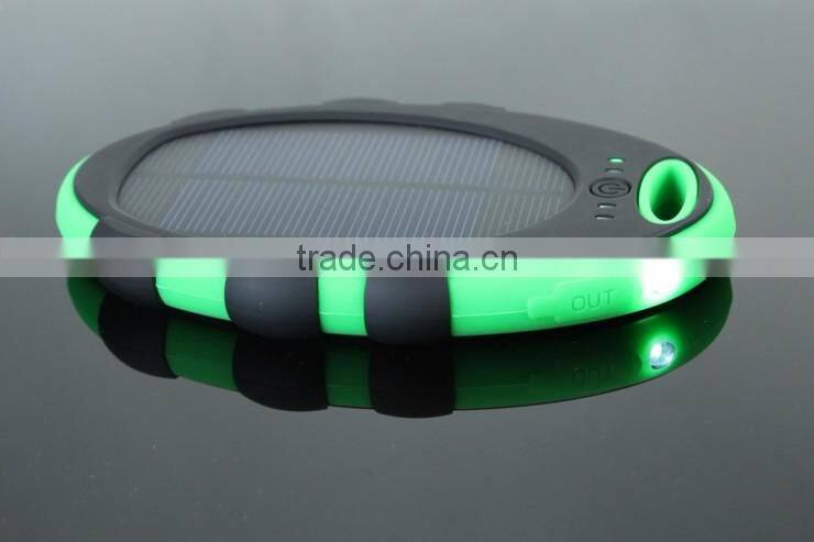 5000mAh Waterproof Solar Power Bank Dual USB Backup External Battery Charger for iPhone Samsung HTC Huawei Xiaomi Cell Phones