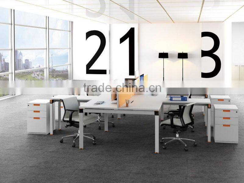 Modern style MFC board office workstation with aluminium alloy frame