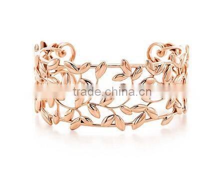 stainless steel newest style for olive leaf design bracelet