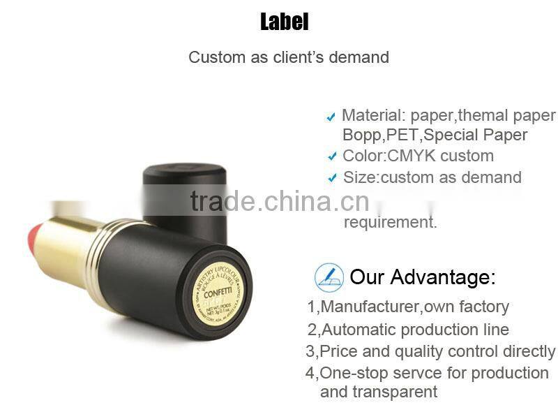 Round Gold Private Label Cosmetics Lipstick Custom Printing And Design