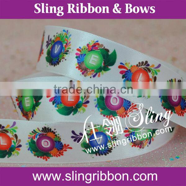 Heat Transfer Ribbon Custom Printed Grosgrain Ribbon