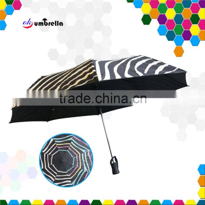 21''x8k high quality three folding umbrella change color when wet umbrella