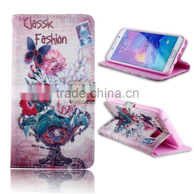 2015 Christmas Sales flip wallet leather case for samsung galaxy note 5 case for note 5