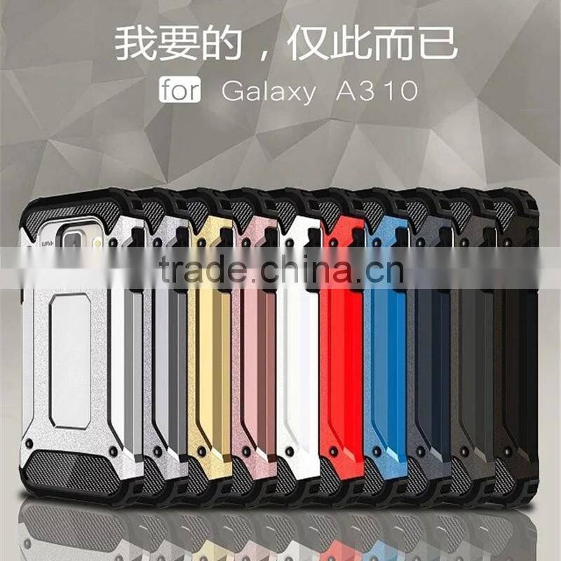Low MOQ PC+TPU combo case cover for samsung galaxy a3 2016,Slim Shockproof super armor case for samsung A310