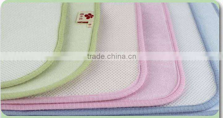3D Mesh bamboo cotton covered edge baby urine pad with TPU laminated changing pad