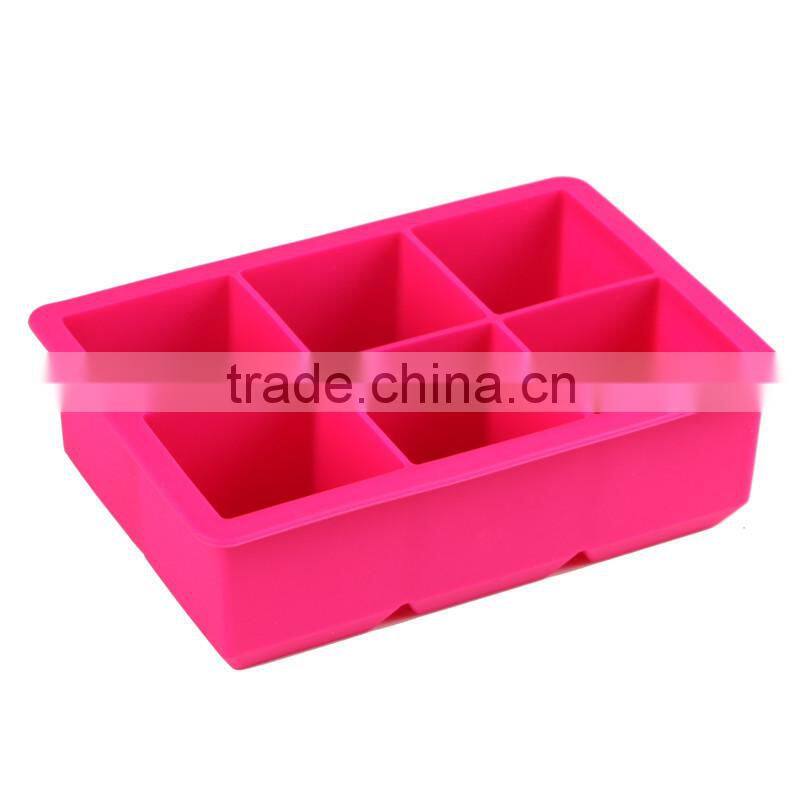 wholesale FDA food grade bpa free big sphere cube homemade 6 cavity silicone ice cooler mold
