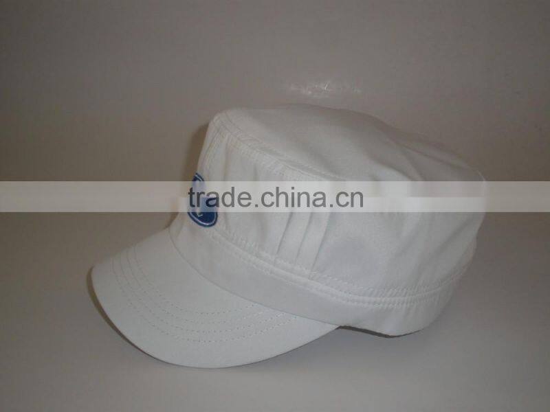 highly praised custom fashion hot selling small logo on side black flat 100% cotton 3d embroidery military army hat caps