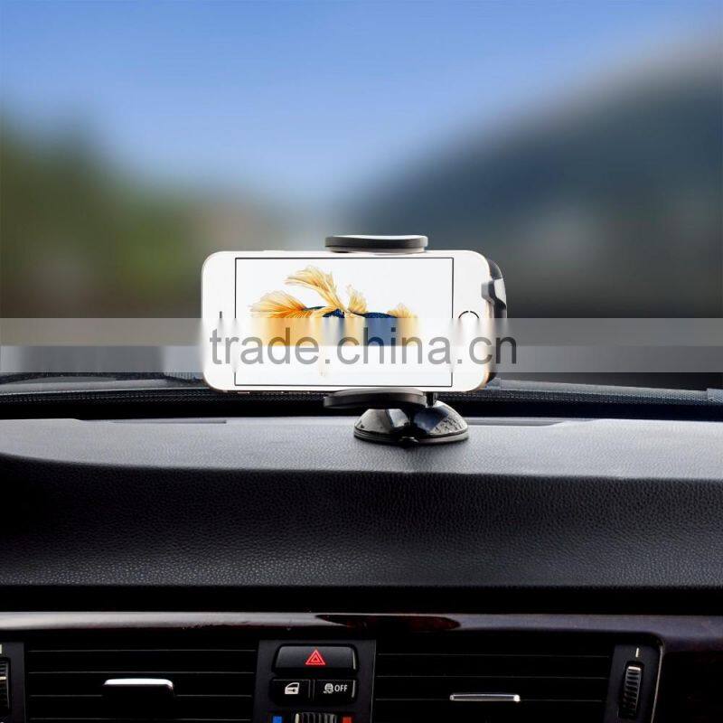 360 rotation one-hand-operated car cell phone holder