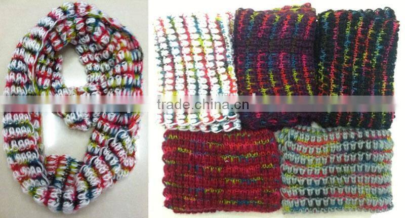 2015 fashion scarf multicolour Double Knitting scarf
