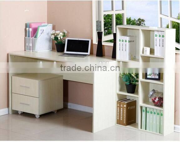best price home furniture MDF computer desk with bookshelf