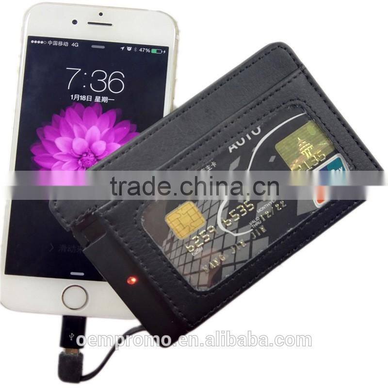 Promotional Hot sale 2200mAh Fashion Wireless phone charger wallet