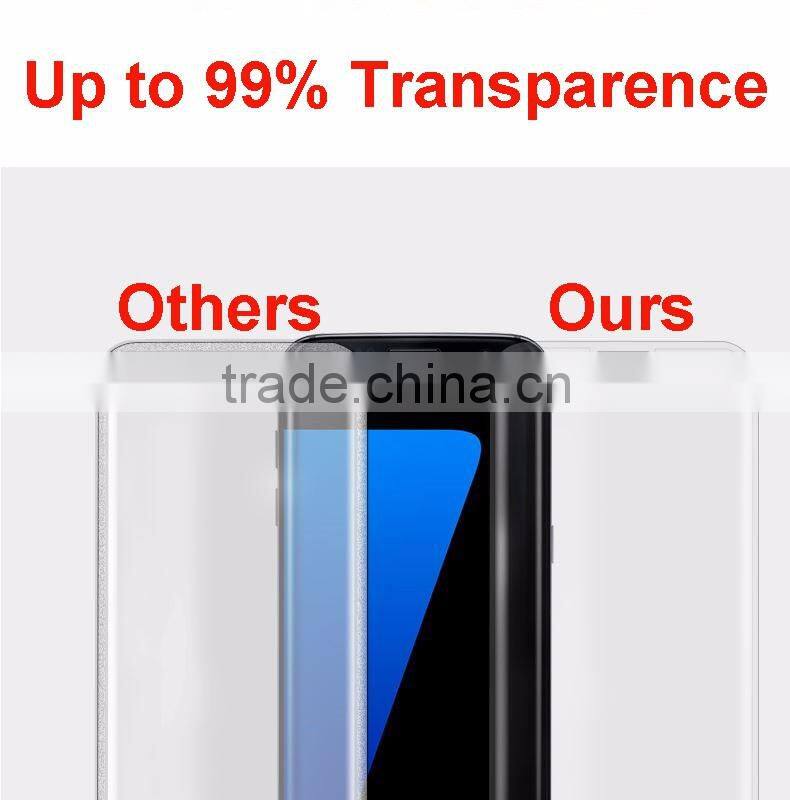 Top 10 !!!! 2016 Transparent Full Cover HD Clear Janpan AGC Tempered Glass Screen Protector for Samsung S7 Edge