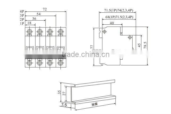 DZ47 6ka Mini Circuit Breaker MCB