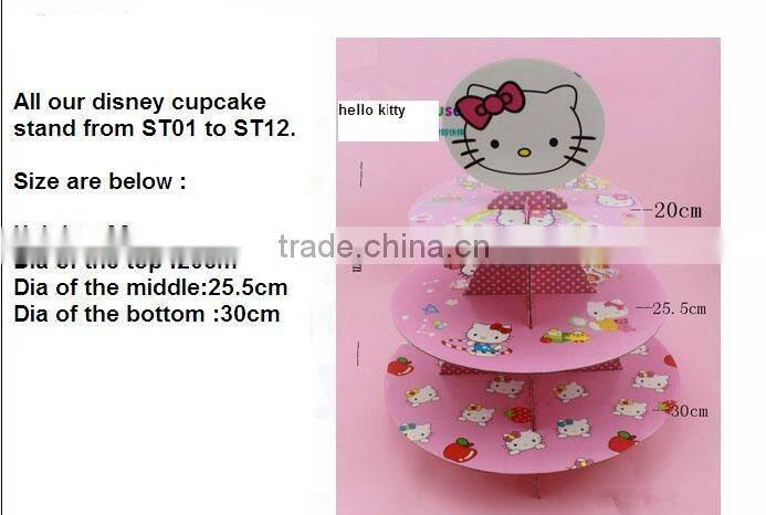 3 Tier Round Cake Cupcake Stand Cake Stand Green with Gold Line Birthday Wedding Party Display