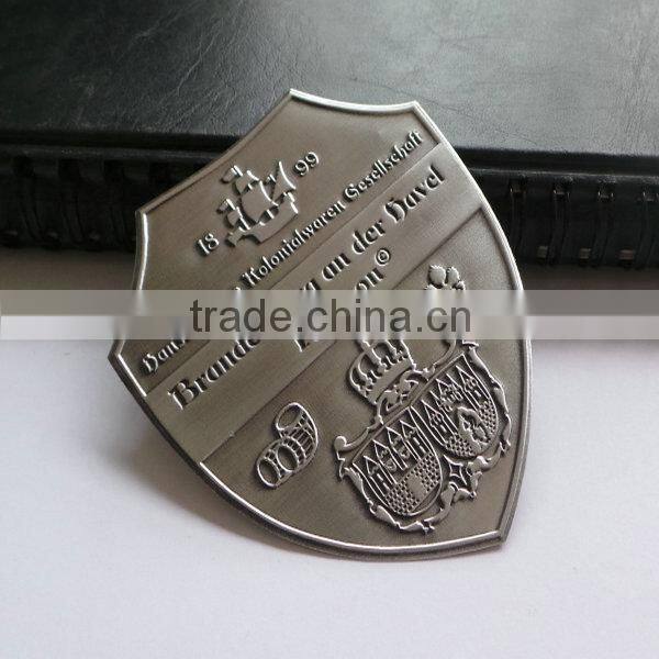 3M adhesive aluminum silver embossed metal sticker label badge