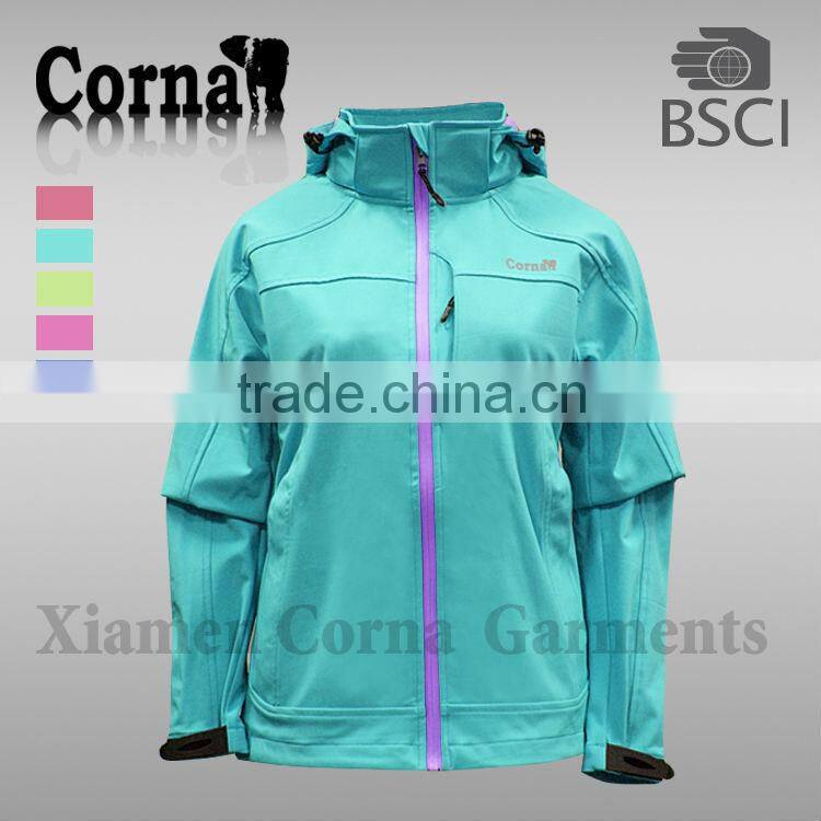 2016 New style windproof hiking softshell jacket women