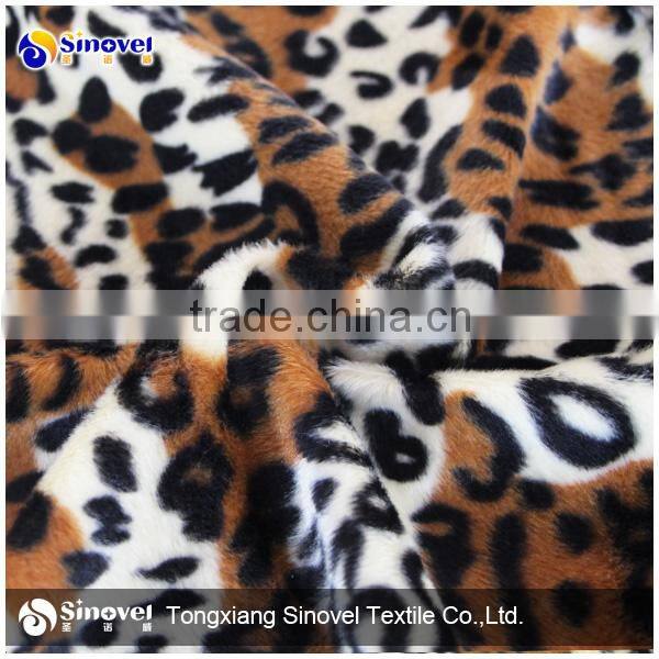 100% Polyester Animal Print Velvet Fabric/short hair velvet fabric for sofa