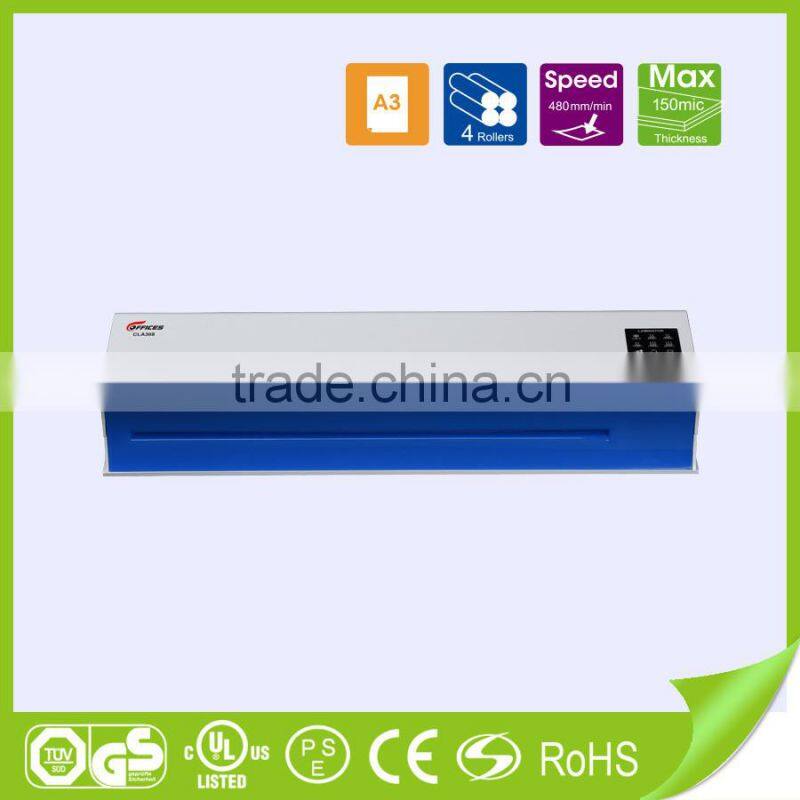 Factory sale 4 rollers laminator A3 laminating machine