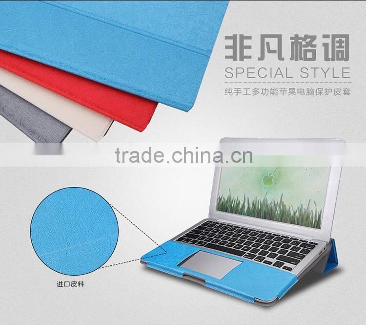 PU Leather Stand Cover Case For MacBook Air Pro Retina 11 12 13 15 inch Sleeve Luxury Leisure Laptop Bags & Case