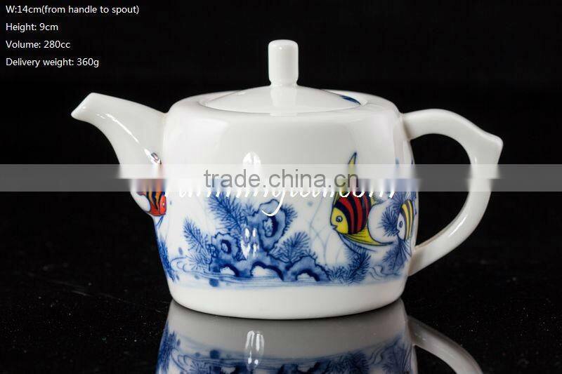 280ml Red fish painting Ceramic Tea pot