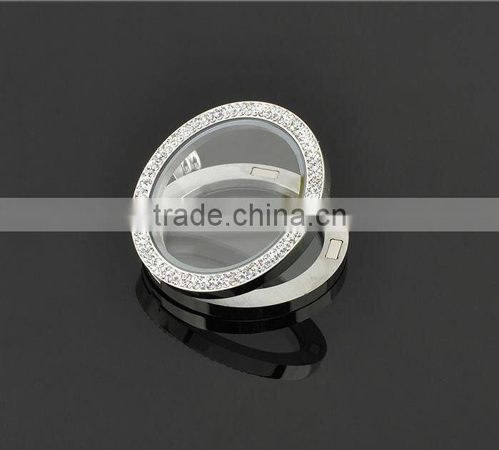 Stainless Steel Round Shape Floating Locket Charm