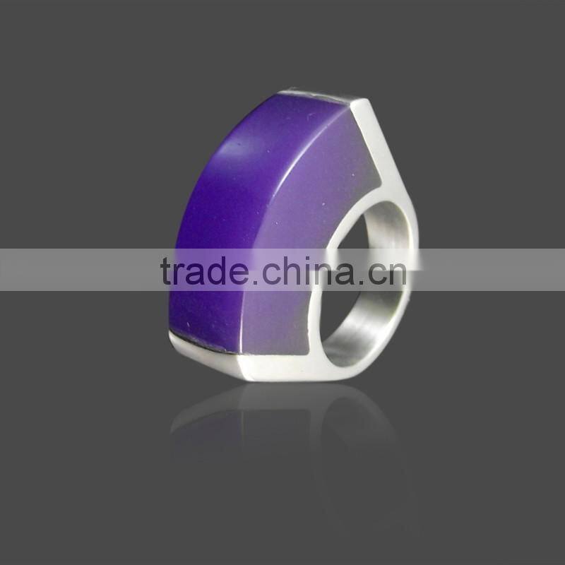 Fashion gemstone rings stainless steel 316L