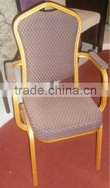 hotel choose strong gold frame handle chairs for banquet