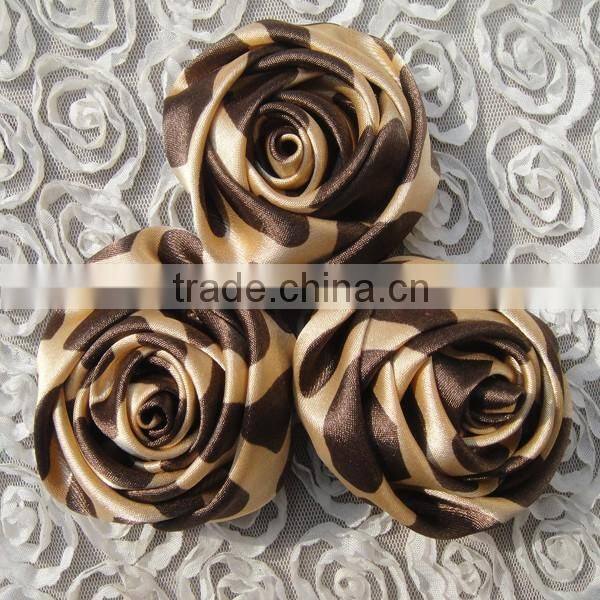 Direct manufacturer cheap item to sell ribbon satin rose flower artificial design for holiday/party/tutu dress supplies