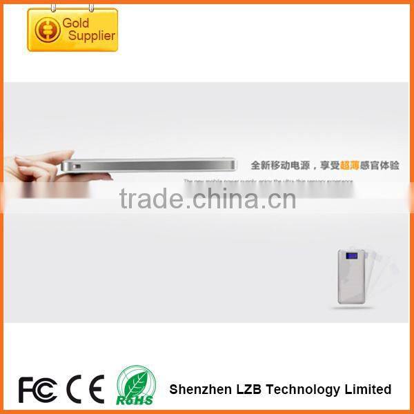 12000mAh newest ultra slim li-polymer Recharger , universal portable Ultra thin mobile power bank