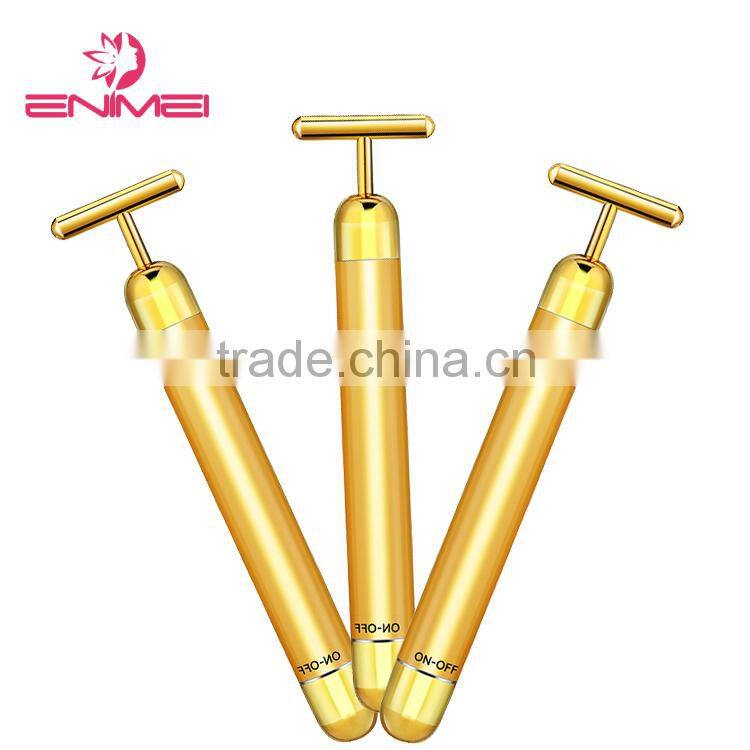 LED 24K Gold-plating Energy Beauty Bar gold massage bar of facial massager