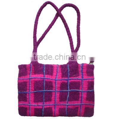 100% felted woolen bags/ stylish ladies felt bags/ New design handbags for ladies