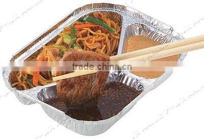 Disposable 3 compartments aluminium foil tray/Takeout aluminium foil meal tray