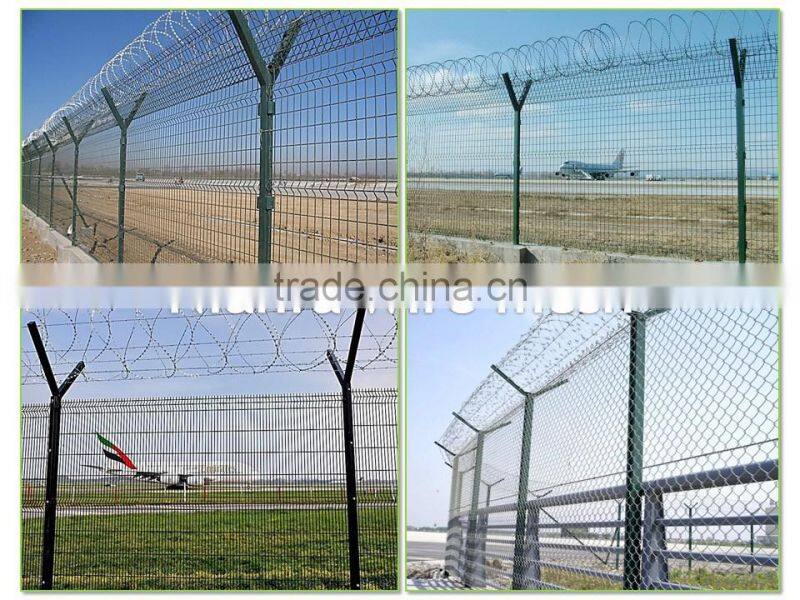 Plastic fence galvanized steel fence Y-post airport fencing (Guangzhou factory )