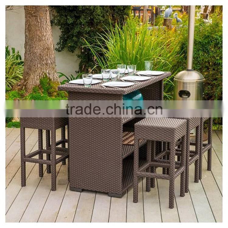 Modern rattan outdoor high chairs bar and lounge furniture