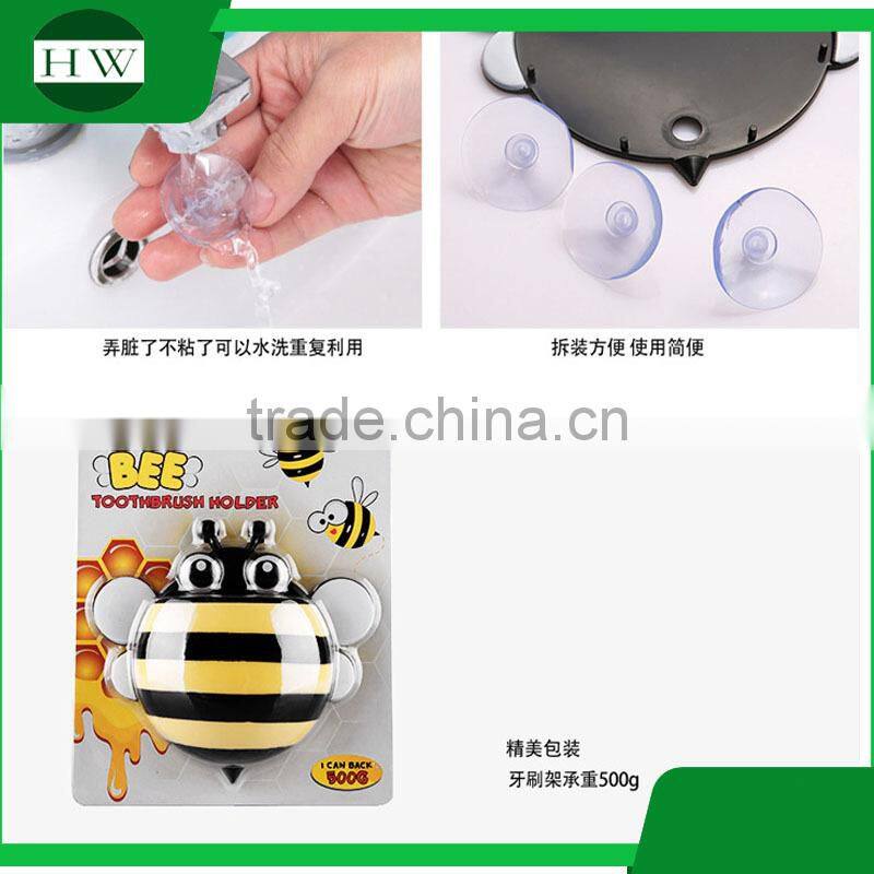 Sucker Toothbrush Holder Bee shape plastic toothbrush holder Bee Wall Mount Strong Chuck Plastic Little Bee With Suction Cup