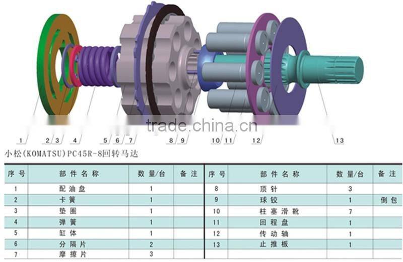 PC45R-8 excavator pump parts