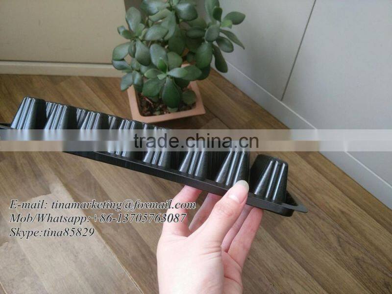 128 Cell Black PS Plastic Horticulture Plant Nursery Seed Starting Tray Manufactory Price