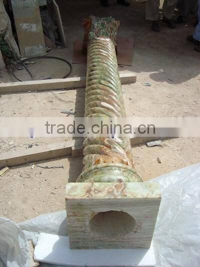 Top selling MULTI GREEN ONYX COLUMNS PILLARS CARVED TOP