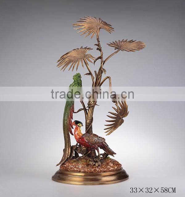 Imitated Swan Design 8 Lights Chandelier, Antique Brass Droplight With Porcelain Swan, Decorative Ceramic & Bronze Ceiling Lamp
