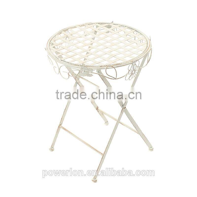 POWERLON Antirust metal garden plant stand 3/S set outdoor decoration antique white