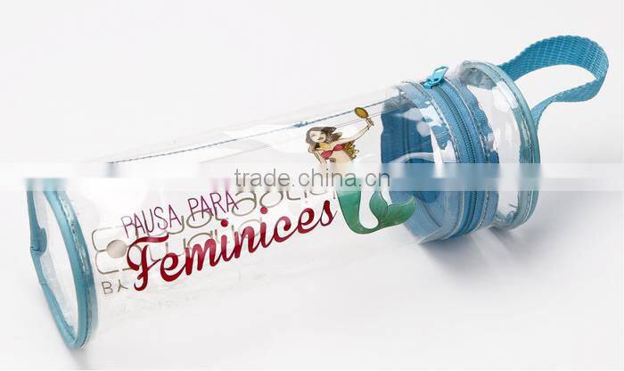 Store More Promotinal Clear PVC Blue Customized Logo Toiletry Kit