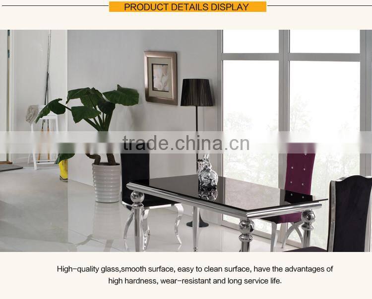 TH319 cheap glass top Dining table and chair sets