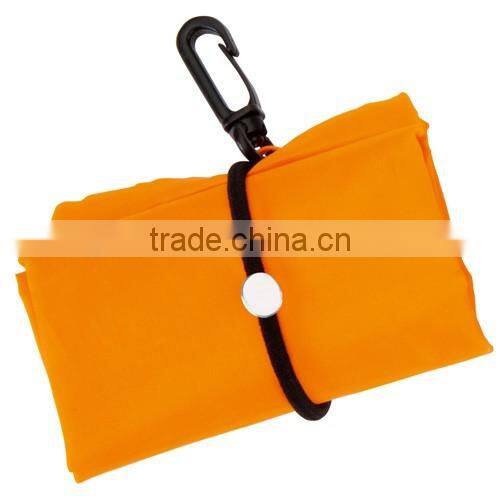 Foldable reusable polyester tote bag