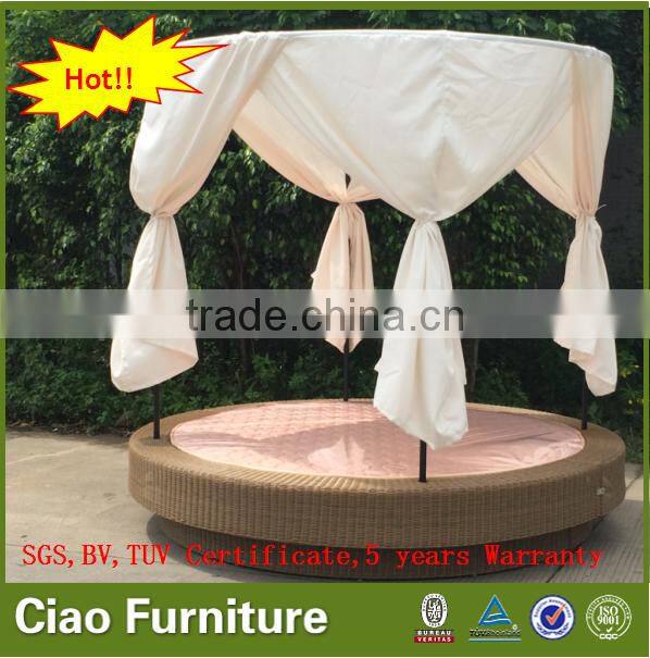 luxury new style rattan sun bed wicker patio daybed outdoor furniture