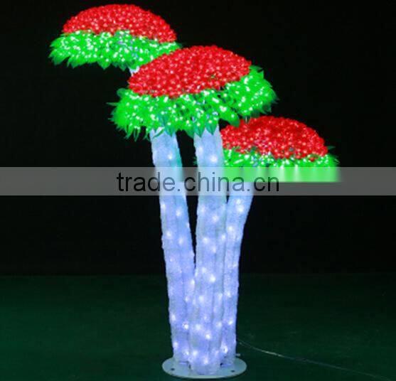 Home garden decorative 150cm Height outdoor artificial red flashing LED solar lighted up trees EDS06 1415