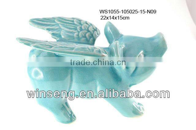 Porcelain Matte Pink Color Small Piggy Bank WS1043-24101