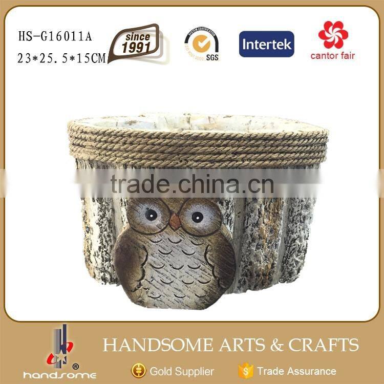 25.5 CM Outdoor Garden Decorative Owl Statue Flower Pot
