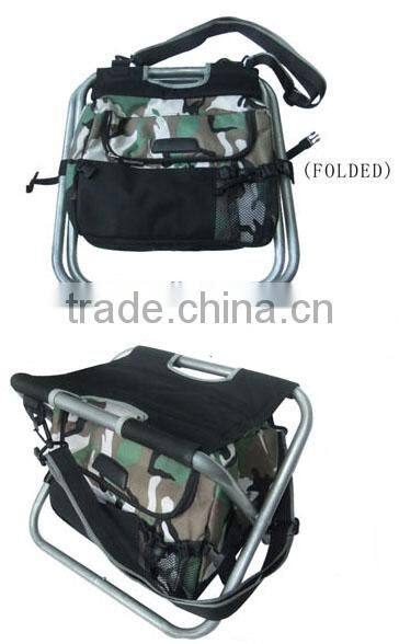 Foldable seat with cooler bag